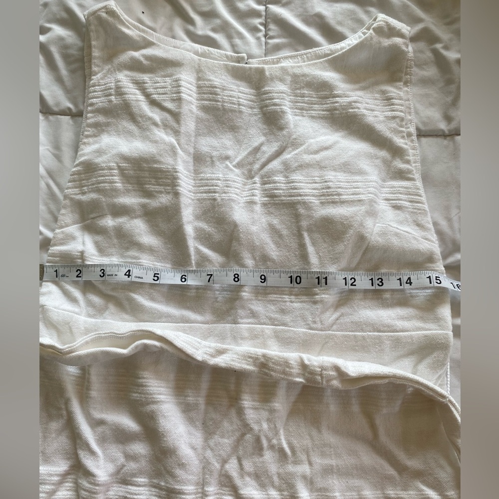 FreePeople White Linen Mini Dress size M - Picture 8 of 8